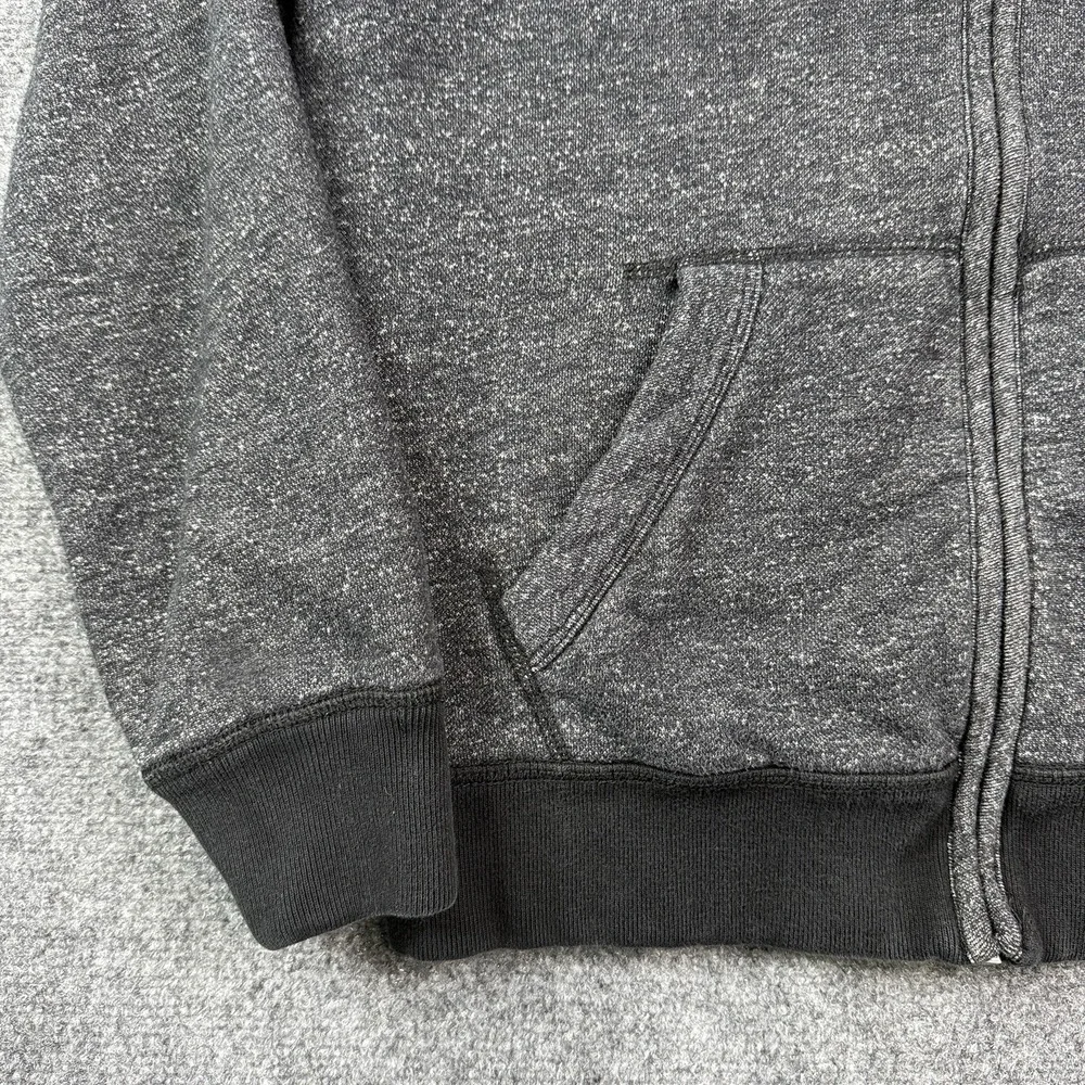 Aeropostale Sherpa Lined Hoodie Adult Small Full Zip Gray Black Heathered